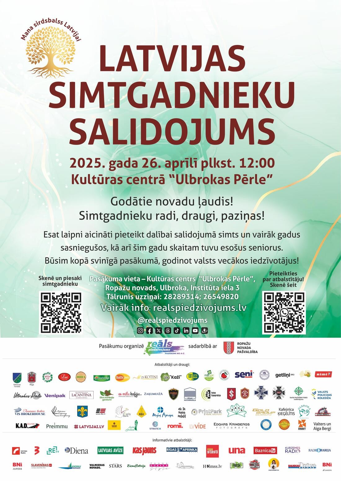 Latvijas Simtgadnieku salidojums 26. aprīlī! Laipni lūdzam meitas, dēlus un mazbērnus pieteikt savus seniorus šim sirsnīgajam pasākumam (Attēls 0)